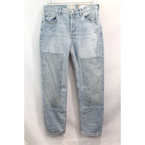 Everlane Womens Jeans The 90s Cheeky size 28 Blue Distress High Rise Button Fly